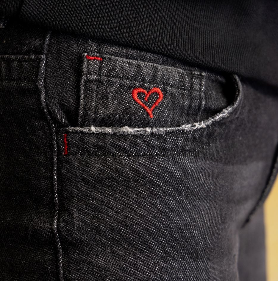 Jeans Tadot Wide Bolsillo Estrellas Negro Cacao