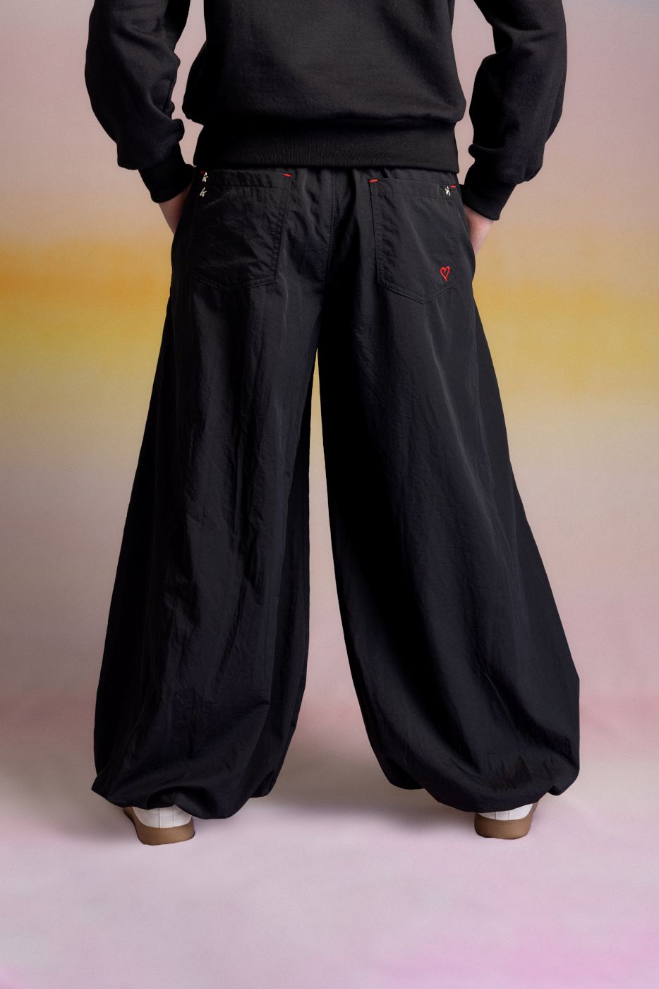 Pantalón Coruña Balloon Pretina Elasticada Negro Cacao